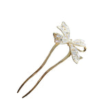 Hivava  - jewelry Fashion Retro Zirconia Bow Hair Stick New Elegant Ladies U-shaped Plate Hair Buckle Ponytail Clip Headdress Hair Accessories