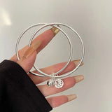 Hivava    Character "Fu" Blessing Bell Double Layer Bracelet For Women Men Lucky Charm Silvery Color Bangle&Bracelets Jewelry Gift