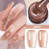 Hivava  -  Jelly Nude Gel Nail Polish 10ml Light Pink Peach Translucent Color UV Light Cure Gel Varnish Nail Art DIY at Home