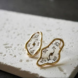 Hivava  -  jewelry 1 Pair Creative Personalized Clock Shape Handmade Earrings Modern Simplicity Fashion All-Match Ear Ornament Exquisite Gift