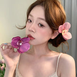 Hivava  Phalaenopsis Simulated Flower Hair Clips Side Bangs Women Barrette Hairpin Hair Accessories Ladies Wedding Party Styling Tools