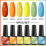 Hivava  -  6Pcs/Set Coffee Series Gel Nail Polish Autumn Nail Art Gel Varnish Semi Permanent Soak Off UV Gel Manicure Kit For Nails