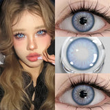 Hivava  -  1 Pair New Green Contact Lenses Fashion Pupils Myopia Eye Yearly Korean Natural Lenses Blue Iris Lens High Quality Lenses