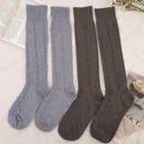 Hivava  Women Long Socks Cashmere Women Boot Solid Wool Thigh Stocking Skinny Casual Cotton Over Knee-High Fluffy Female Long Knee Sock