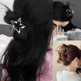 Hivava  -  6cm Liquid Love Alloy Hair Clip Golden Sliver Hairpin Women Ponytail Hair Claw Clip Fashion Styling Tools Hair Accessories