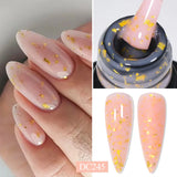 Hivava  -   7ML Pink Glitter Quick Extension Gel Nail Polish Pink Gold Foils Effect Vernis Semi Permanent UV Gel Nail Art Hard Gel