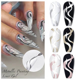 Hivava  -   5ml Sliver Metallic Liner Gel Nail Polish Super Bright Mirror Effect Painting Drawing Line Graffiti Stripe Nail Art