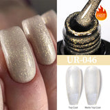 Hivava  -  7.5ml Glitter Nail Gel Polish Summer Laser Silver Nude Sequins Manicure Semi Permanent Soak Off Nail Art Gel Varnish