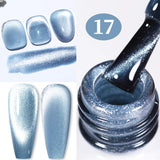 Hivava   -  Mint Green Color Cat Magnetic Gel Nail Polish Sparkle Glitter Gel Varnis Semi Permanent 10ml for Summer Manicure DIY