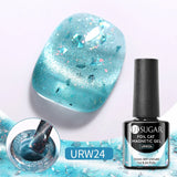 Hivava  -  7ml Silver Glitter Cat Magnetic Rubber Base Gel Semi Permanent Soak Off UV LED UV Nail Art Varnish Construction Gel