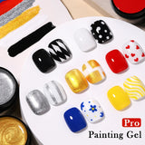 Hivava   -  White Black Painting Gel Polish 5ml Professional Super Texture Line Flower Drawing Gel Soak Off UV Nail Art Gel