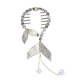 Hivava  - jewelry New Fashion Crystal fishtail hairpin Elegant Ponytail pearl tassel grab clip frog buckle style hairpin pan hair artifact