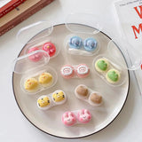 Hivava Mini Portable Cute Contact Lens Case Box Women Lovely Cartoon Lenses Container Travel Set Gift For Girl