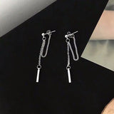 Hivava  -  Punk Silver Color Cross Drop Earrings for Women Men Gothic Hip Hop Long Tassel Hanging Earring Jewelry Gift Bijoux