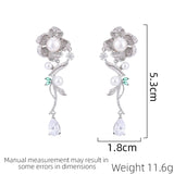 Hivava  Spring New Dress Women's Flower Earrings Design Simulation Pearl Rose Flower Earrings Exquisite Fashion Accessories