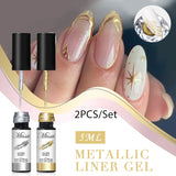 Hivava  -  5ml Metallic Liner Painting Gel Nail Polish Chrome Rose Gold Silver Super Bright Mirror Effect Drawing Gel Nail Varnish