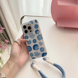 Hivava Summer Blue Shell Phone Case For Iphone 14Pro 15ProMax 15 13 Pro Max 12Pro 13ProMax 14ProMax 14 Rope Funda Protector Cover