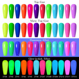 Hivava  -  7ml Fluorescent Glow In Dark Gel Nail Polish  Neon Luminous Gel Vernis Semi Permanent Nail Art UV LED Varnish Design