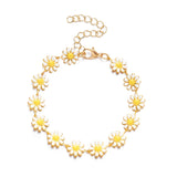 Hivava Multicolored Flower Daisy Pendant Necklace for Women Accessories Creative Flower Neck Chain Card Neck Chain Necklace