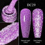 Hivava  -  Reflective Glitter Gel Pink Sparkling Sequins Gel Nail Polish Soak Off UV Nail Gel Semi-permanent Nail Art Decoration