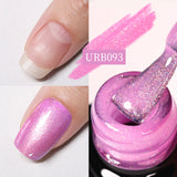 Hivava  -  7ml Sparkling Glitter Rubber Base Gel Nails Shining Glitter Semi Permanent Soak Off UV LED Varnish All for Manicure