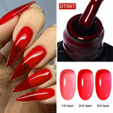 Hivava  -  7ml Red Pink Fluorescent Reflective Gel Nail Polish Glitter Sparkly Neon Semi Permanent UV LED Gel Nail Art Varnish