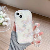 Hivava  Fantasy Shell Partern Painting Butterfly Funda For Iphone 15ProMax 15Pro 11 12 13 14 Pro Max 14Pro 15 3D Flower Chain Phone Case