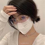 Hivava  Retro TR Large Glasses Frame Girl Ins No Makeup Plain Glasses Men Eyewear Cute Decorative Computer Glasses