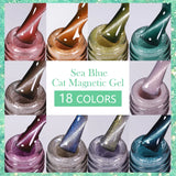 Hivava   -  Mint Green Color Cat Magnetic Gel Nail Polish Sparkle Glitter Gel Varnis Semi Permanent 10ml for Summer Manicure DIY