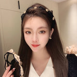 Hivava  -  New Camellia Temperament Hair Bands for Women Vintage Pleated Bowknot Headband Girls Fashion Hair Bands Hair Accessories