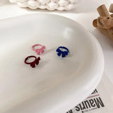 Hivava  -  New Wine Red Flocking Bow Rings Women Winter Adjustable Velvet Wedding Ring Streetwear Jewelry Friends Gift звенеть