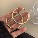 Hivava  -  New Trendy Silver Color Double Layer Circle Hoop Earrings For Women Exaggerated Metal Layer Round Earrings Jewelry Gift