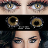 Hivava  Contact Lenses for Eyes 1 Pair Colored Lenses Soft Eyes Contacts Color Brown Beauty Cosmetic Lens Yearly Use