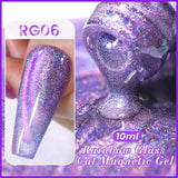 Hivava   -  Mint Green Color Cat Magnetic Gel Nail Polish Sparkle Glitter Gel Varnis Semi Permanent 10ml for Summer Manicure DIY