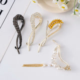 Hivava  Rhinestone Tassel Hair Claw Clip Bun Women Flower Hairpin Headwear Hairgrip Metal Barrette Banana Twist Hair Accessories Jewelry