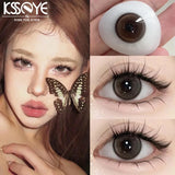 Hivava  -  1 Pair 0~-8.00 Myopia Lenses Natural Colored Contact Lenses for Eyes with Degree Black Korean Lenses Free Shipping New