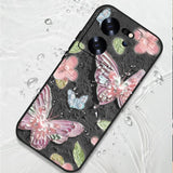 Hivava  -  3D Emboss Butterfly Lanyard Case For Xiaomi 13T 11T 10T Pro Mi 11 Lite 5G NE Poco X6 X5 F6 Redmi Note 13 12 11 10 9 Pro 11s 9s