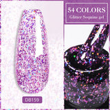 Hivava  -  Reflective Glitter Gel Pink Sparkling Sequins Gel Nail Polish Soak Off UV Nail Gel Semi-permanent Nail Art Decoration