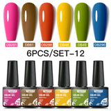 Hivava  -  6Pcs/Set Coffee Series Gel Nail Polish Autumn Nail Art Gel Varnish Semi Permanent Soak Off UV Gel Manicure Kit For Nails