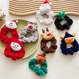 Hivava  -  Girls Christmas Flannel Ponytail Holder Hair Ties Santa Claus Elk Velvet Hair Rope Creative Kids Scrunchies Hair Accessories