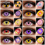 Hivava  1pair/2pcs Halloween Colorful Contact Lenses Anime Cosplay Eye Lenses Multicolored Lenses Yearly Cosmetic Eye Contacts