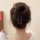 Hivava  -  New Festival Hairpin Girls Women Christmas Elk Horn Tassel Ponytail Button Hair Clip Golden Fashion Hair Accessories