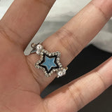 Hivava Y2K Crystal Rings Kpop Heart Adjustable Ring Irregular Geometry Punk Vintage Rings Set for Women Girls New Fashion Jewelry