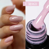 Hivava  -  7.5ml Glitter Nail Gel Polish Summer Laser Silver Nude Sequins Manicure Semi Permanent Soak Off Nail Art Gel Varnish