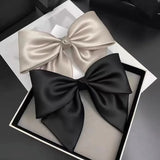 Hivava  - jewelry New Minimalist Style Solid Color Hair Clips Women Fashion Silk Black Hair Bows Clip Hairpin Girl Headwear Hair Accessoires Gifts