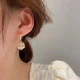 Hivava  -  Trendy Elegant Created Big Simulated Pearl Long Earrings Pearls Statement Drop Earrings For Wedding Party Gift