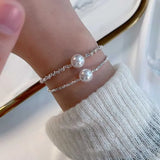 Hiava  -  New Fashion Silver Colour Pearl Bracelet Sparkling Exquisite Simple Women Fine Jewelry Accessories Wedding Party Gift