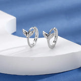 Hivava  -  Silver Color Fish Tail Buckle Simple Romantic Small Whale Tail Earrings Jewelry Women Gift  Korean Earrings