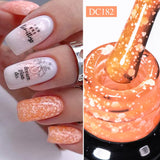 Hivava  -   7ML Pink Glitter Quick Extension Gel Nail Polish Pink Gold Foils Effect Vernis Semi Permanent UV Gel Nail Art Hard Gel