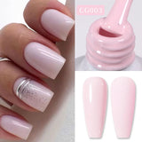 Hivava  -  Jelly Nude Gel Nail Polish 10ml Light Pink Peach Translucent Color UV Light Cure Gel Varnish Nail Art DIY at Home